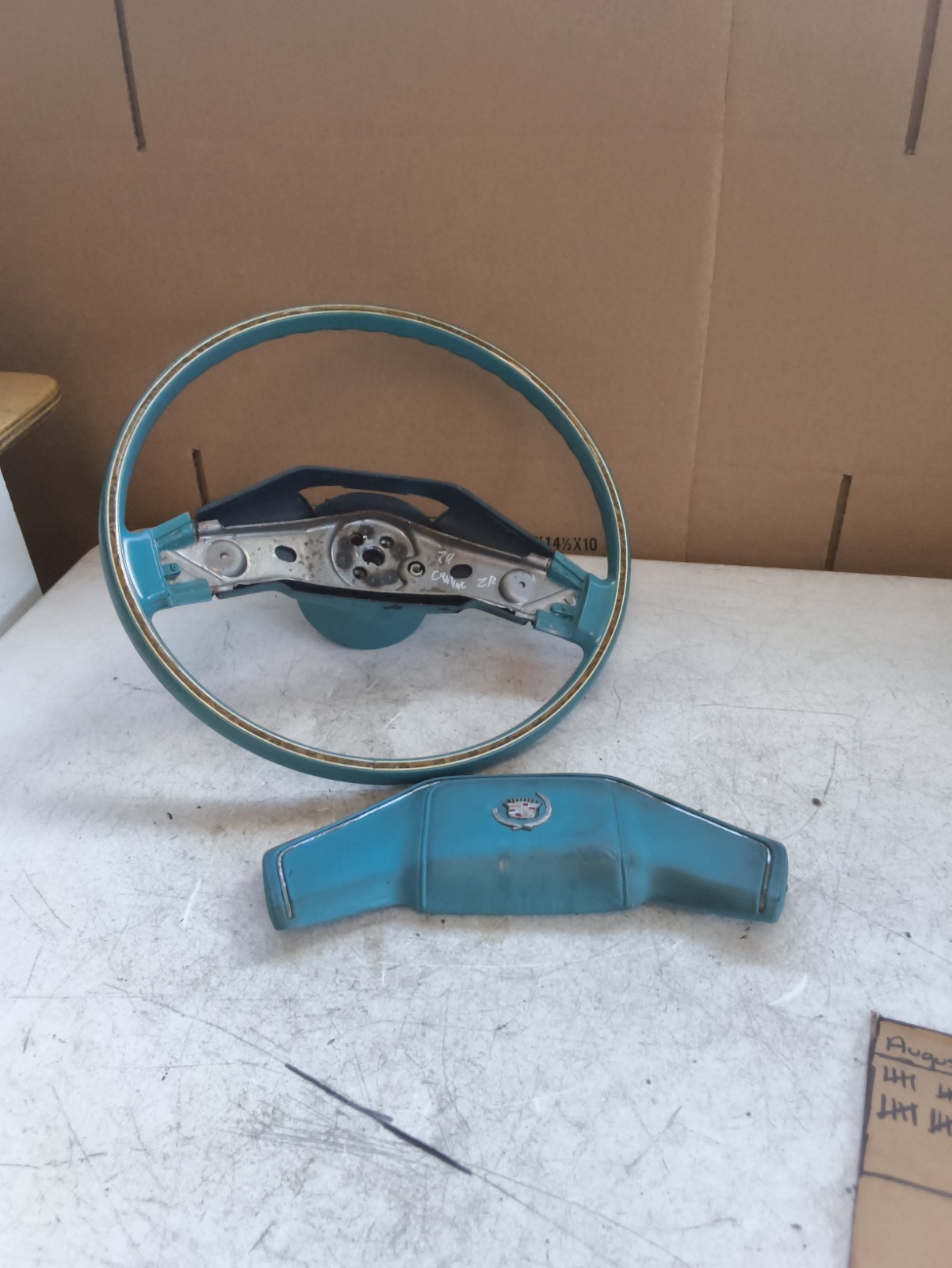 1979 Cadillac Eldorado Deville Seville Blue Wood Grain Steering Wheel 1979 Cadillac Eldorado Deville Seville Blue Wood Grain Steering Wheel