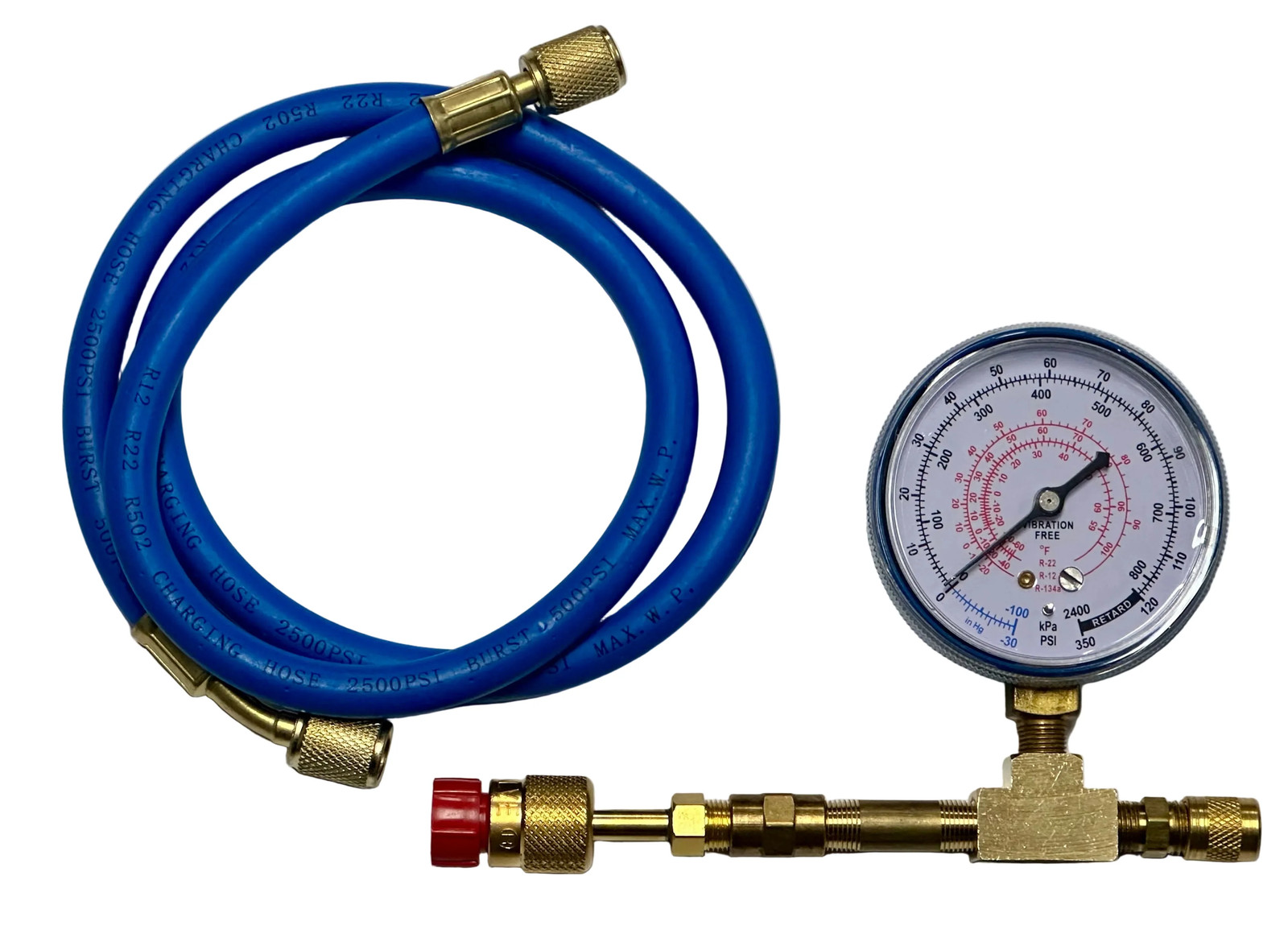 R12 For the 3 to 12 Lb. Tanks, Check & Charge-Kit Gauge Kit & Charging Hose