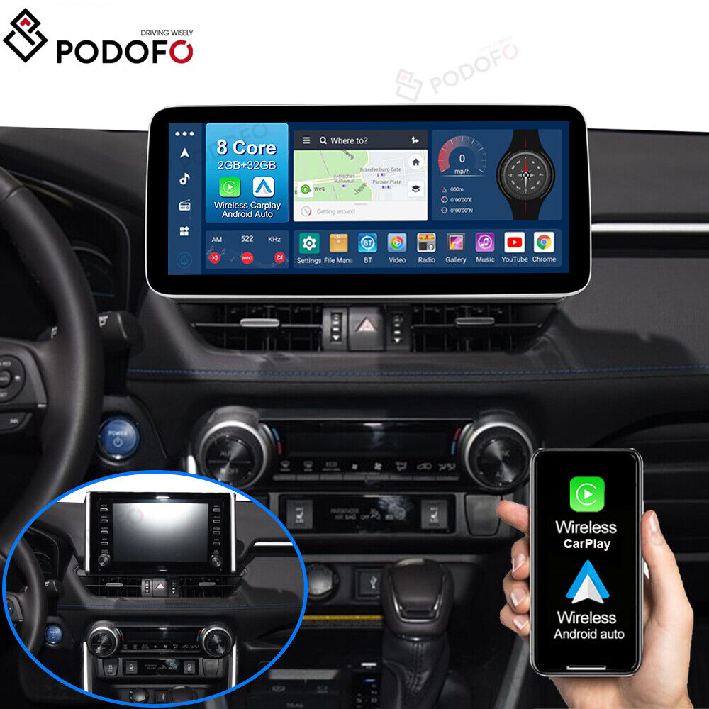 12.3in Android 13 Car Stereo Radio 4G WiFi GPS Carplay For Toyota RAV4 2018-2020