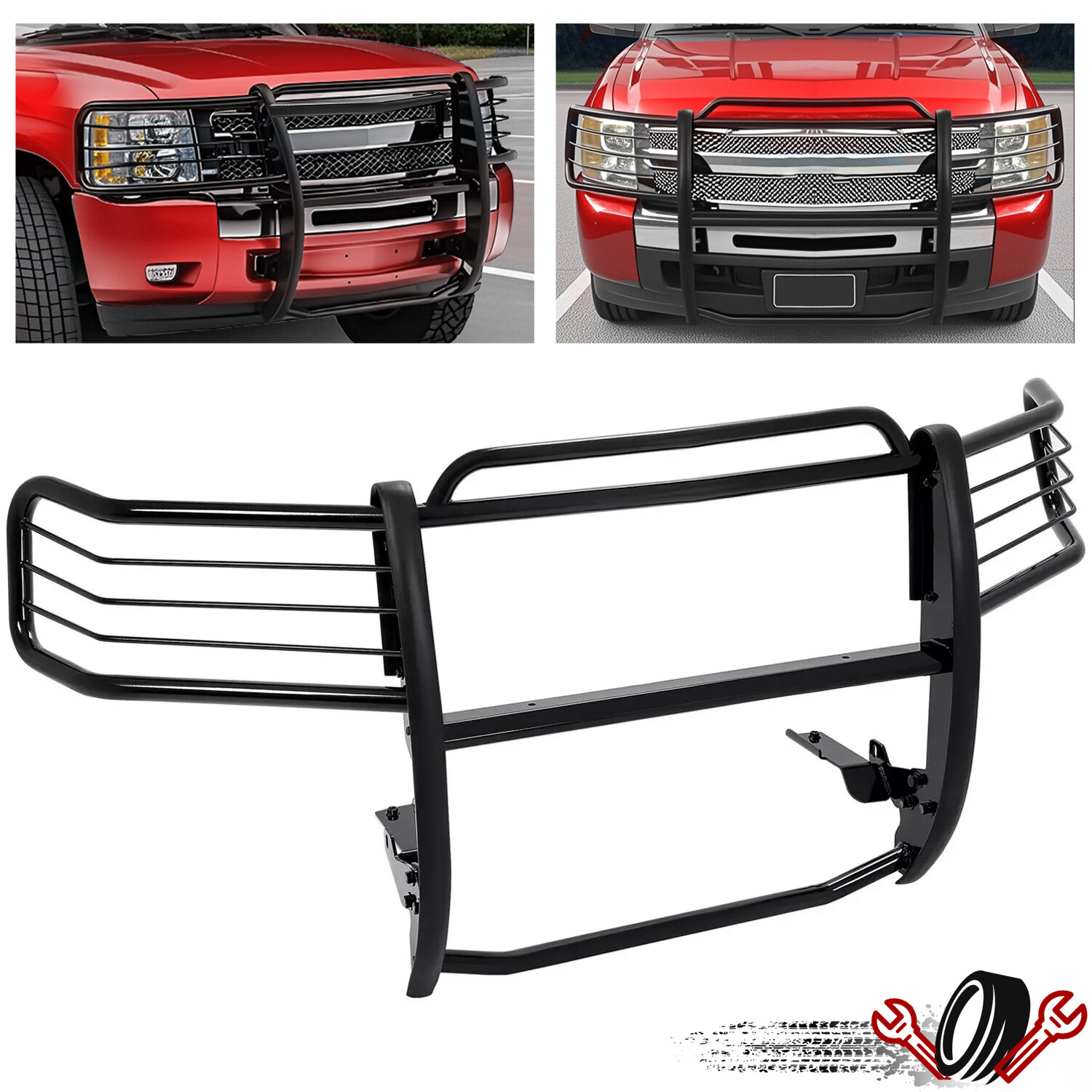 For 07-2014 Chevy Suburban/Tahoe Front Bumper Brush Grill Guard Protector Black For 07-2014 Chevy Suburban/Tahoe Front Bumper Brush Grill Guard Protector Black
