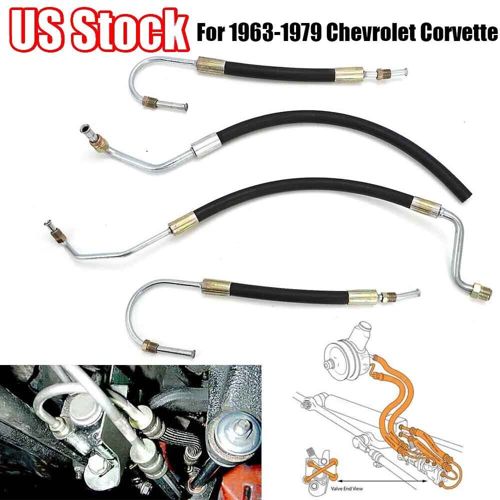 For 1963-1979 Chevrolet Corvette C2 C3 327 or 350 Power Steering Valve Hose Kit