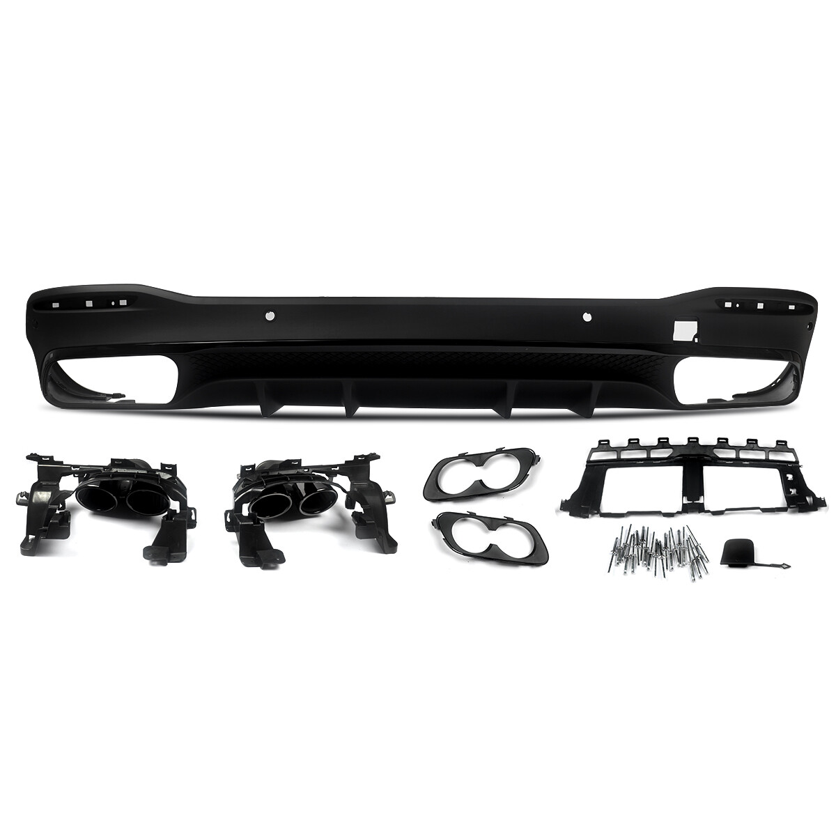 Shark Fins Rear Bumper Diffuser+TailPipes For Mercedes Benz W167 GLE63 2020-2024