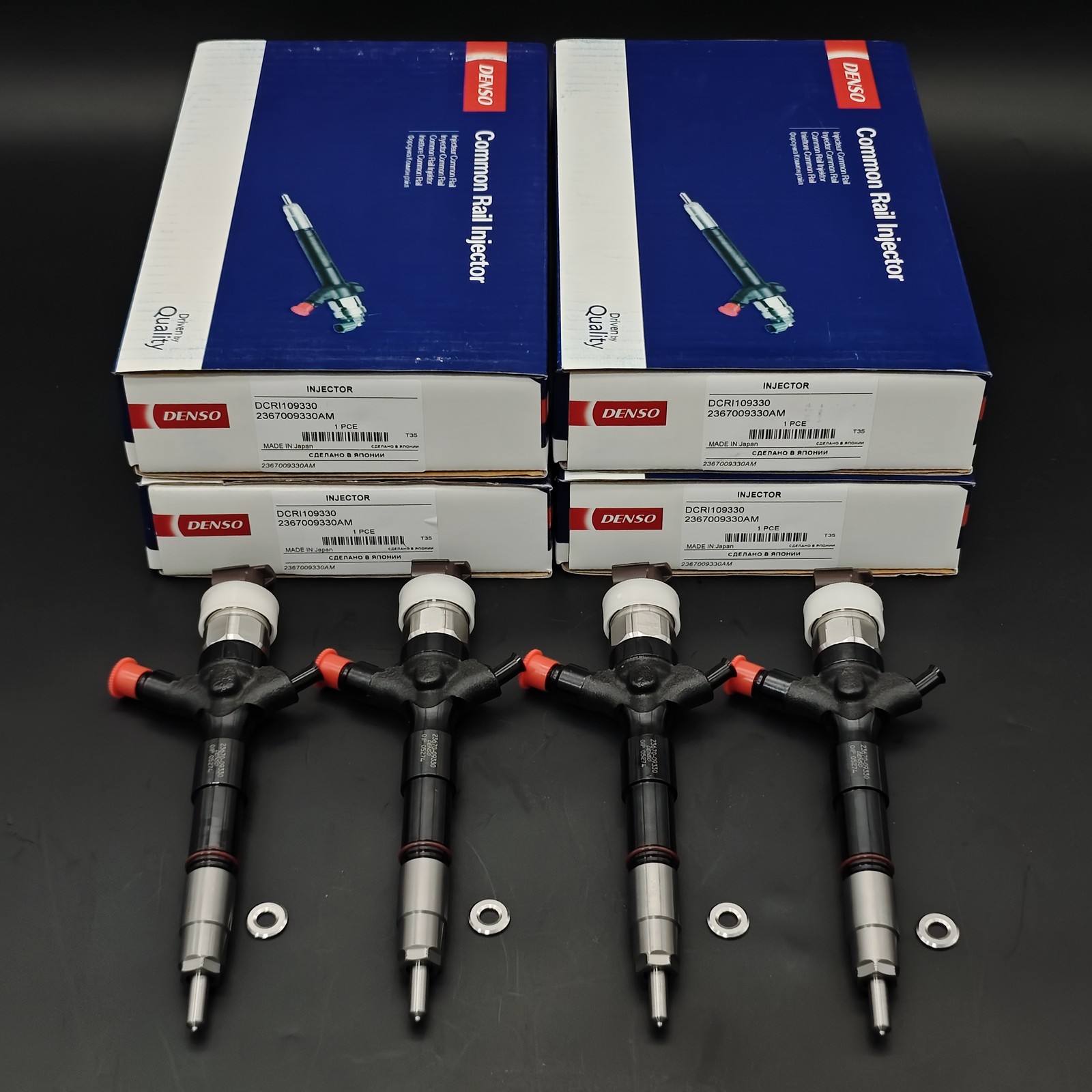 New 4Pcs DENSO for 23670-09330 Diesel Fuel Injectors Hilux 1KD 2KD-FTV