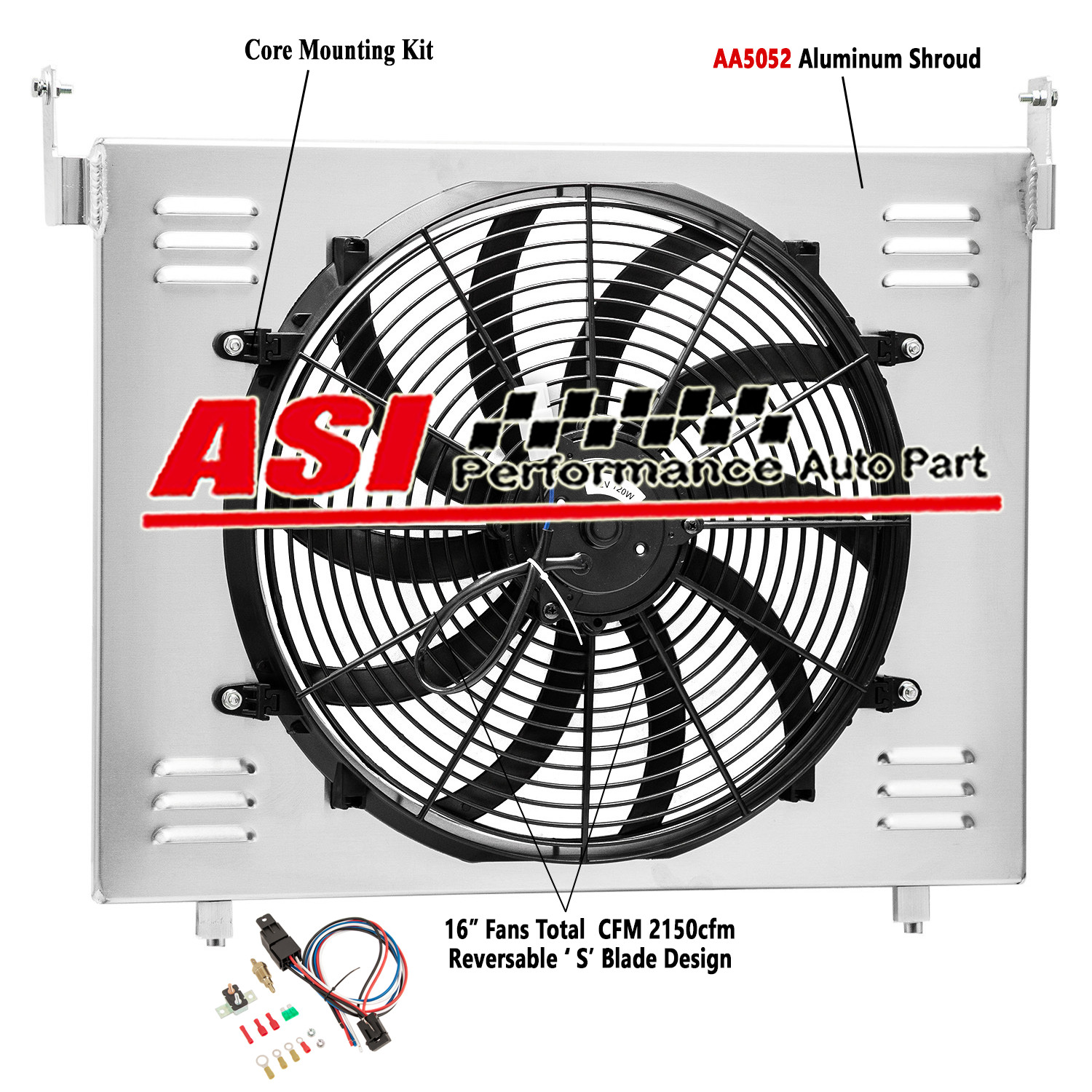 Aluminum Shroud Fan+Relay For 2004-2012 Chevy Colorado GMC Canyon 3.5L NEW