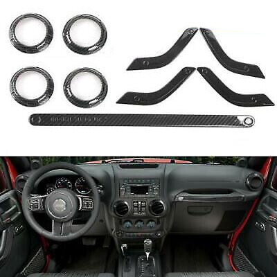 12pcs Full Set Interior Decoration Trim Kit for Jeep Wrangler JK 4Door 2011-2017