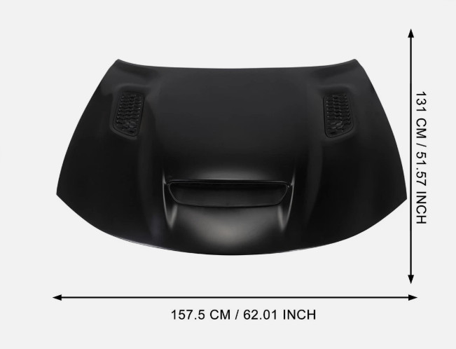 For 2015-2022 Dodge Charger Redeye look ALUMINUM hood functional 3 vented bezels