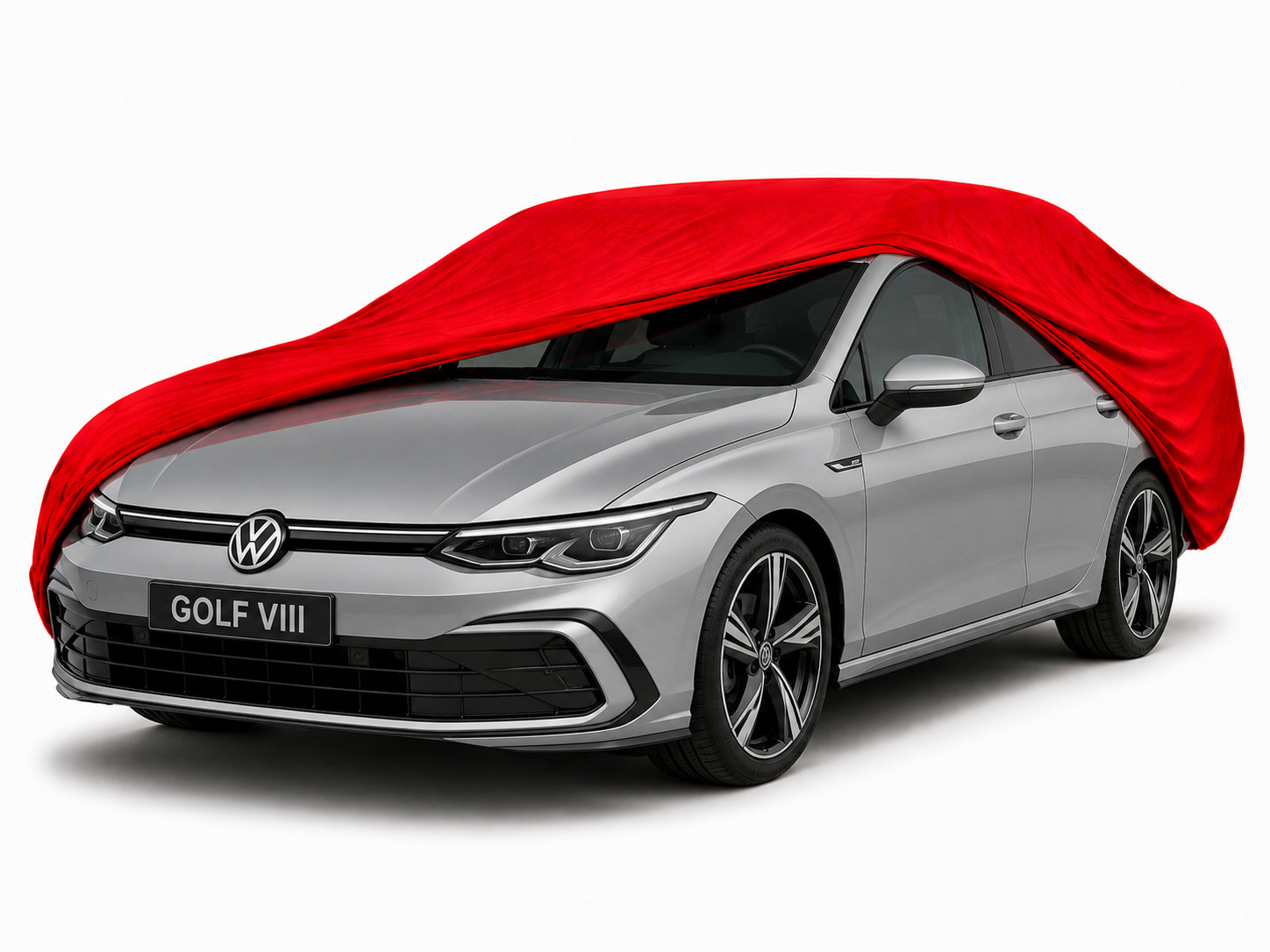 Platin Carparts VW Golf VIII Red Indoor Stretch Cover Vehicle Cover Car Cover