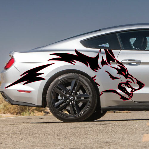 2 Color Fits Mustang Ranger Truck Car Vehicle Graphic Decal Side Coyote Wolf USA
