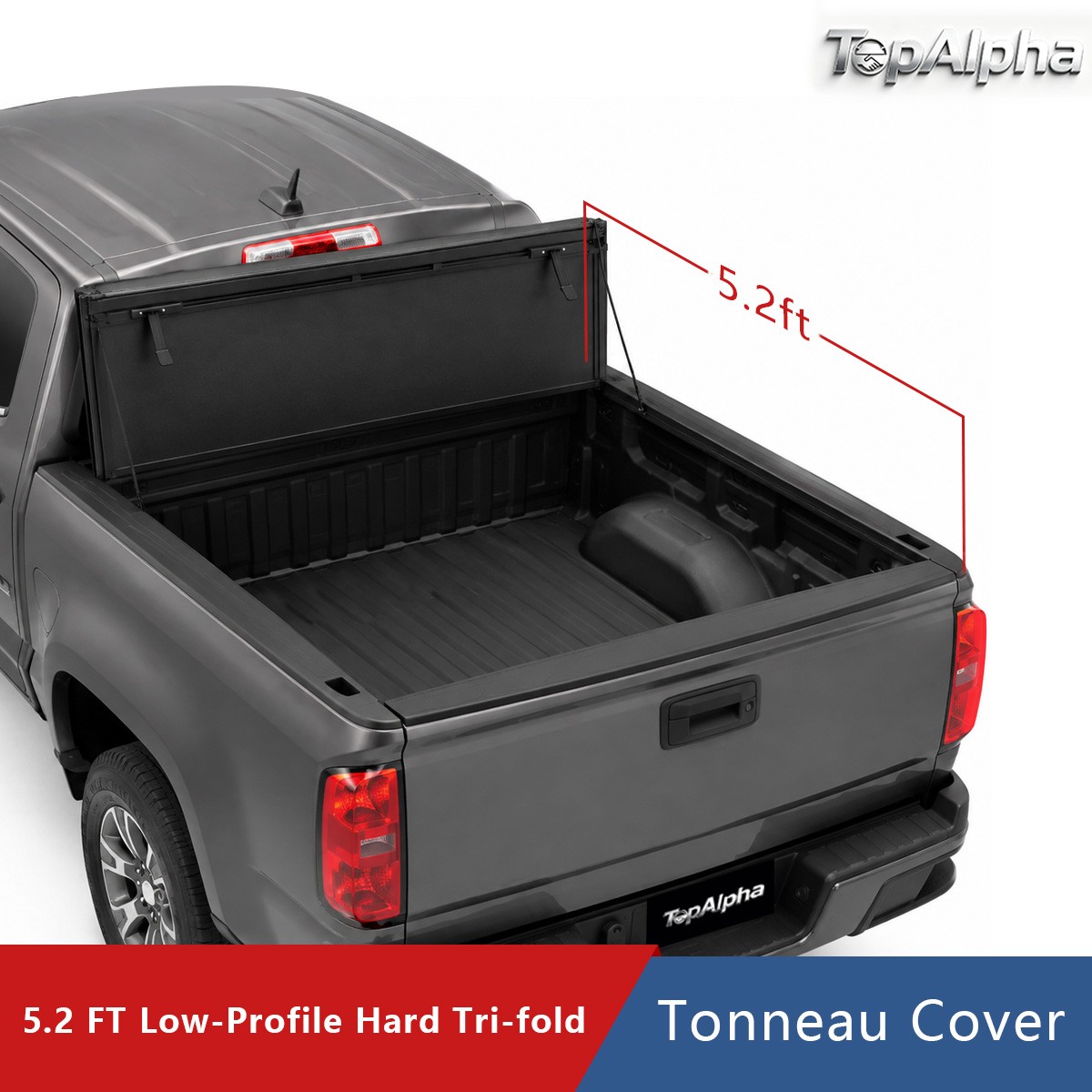 5.2FT Bed FRP Low Profile Flip Up Tonneau Cover For 2015-2026 Canyon / Colorado