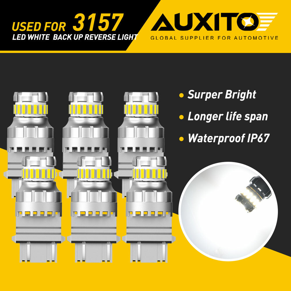 AUXITO 3157 3156 3057 4157 LED Reverse Brake Turn Signal Light Bulb 6500K White AUXITO 3157 3156 3057 4157 LED Reverse Brake Turn Signal Light Bulb 6500K White