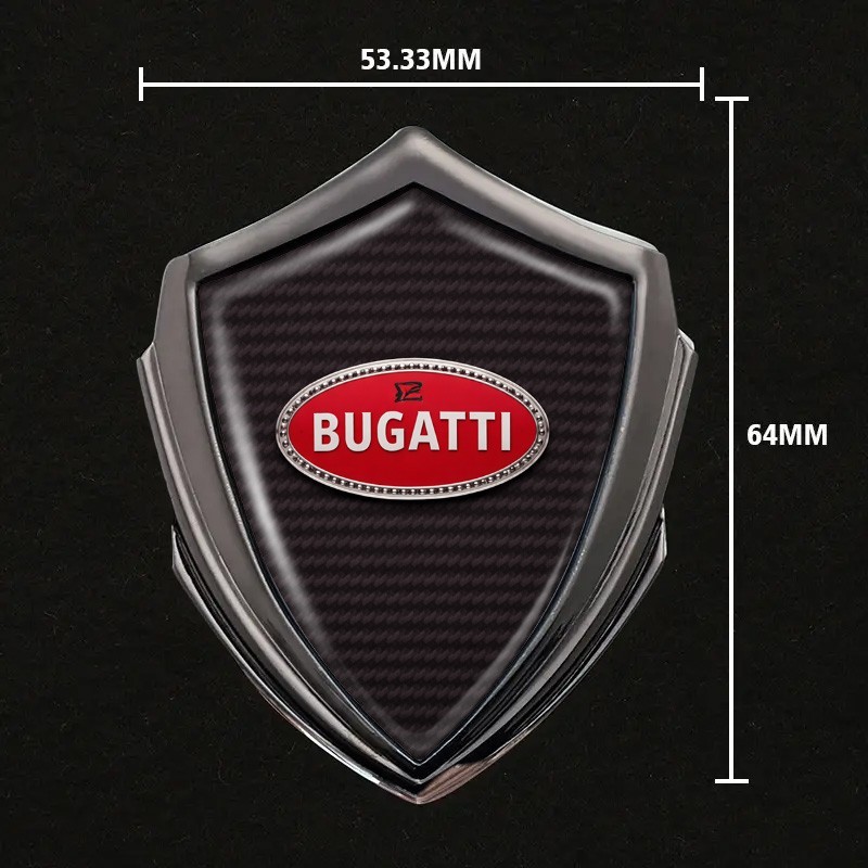 Bugatti Metal Shield Sticker Resin domed logo emblem Decal Fender Door Car Wheel