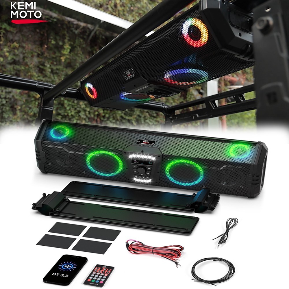 KEMIMOTO Midnight 90 UTV Sound System Audio Roof For Can Am Defender / Commander