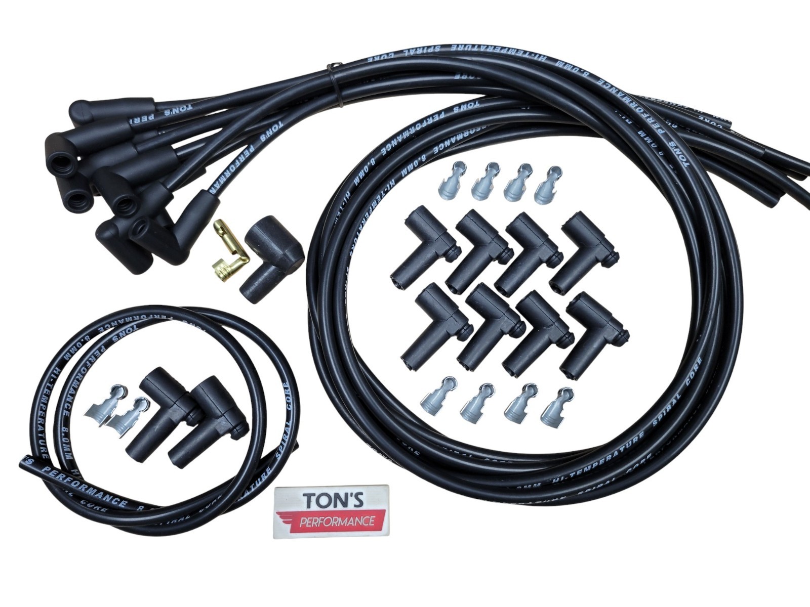 Ton's 90* 8mm Silicone Spark Plug Wires Universal Chevy GM HEI distributor