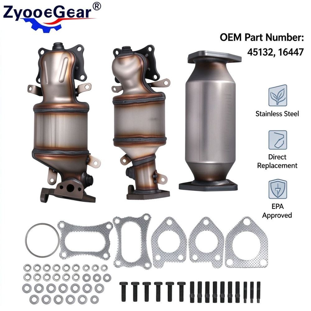 Fit honda Pilot 3.5L v6 2009-2015 3Pcs Catalytic Converter Set 45131 45132