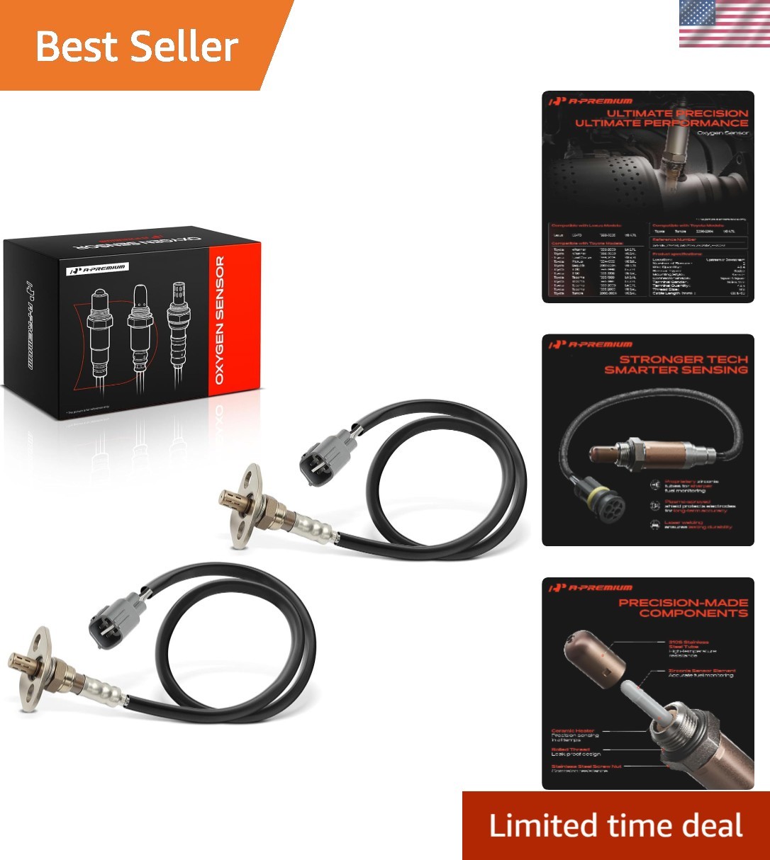 2-Pack O2 Oxygen Sensor Compatible with Toyota, Lexus