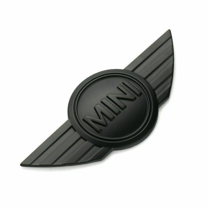 2PC Black MINI Cooper CLUBMAN S FRONT HOOD Emblem Badge stickers R50 R52 R57 R58
