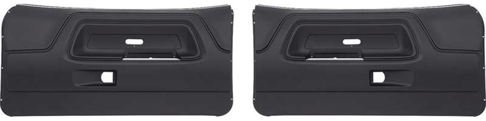 OER ME857100 Front Door Panels for 1970-1974 Dodge Challenger [Black, Pair]