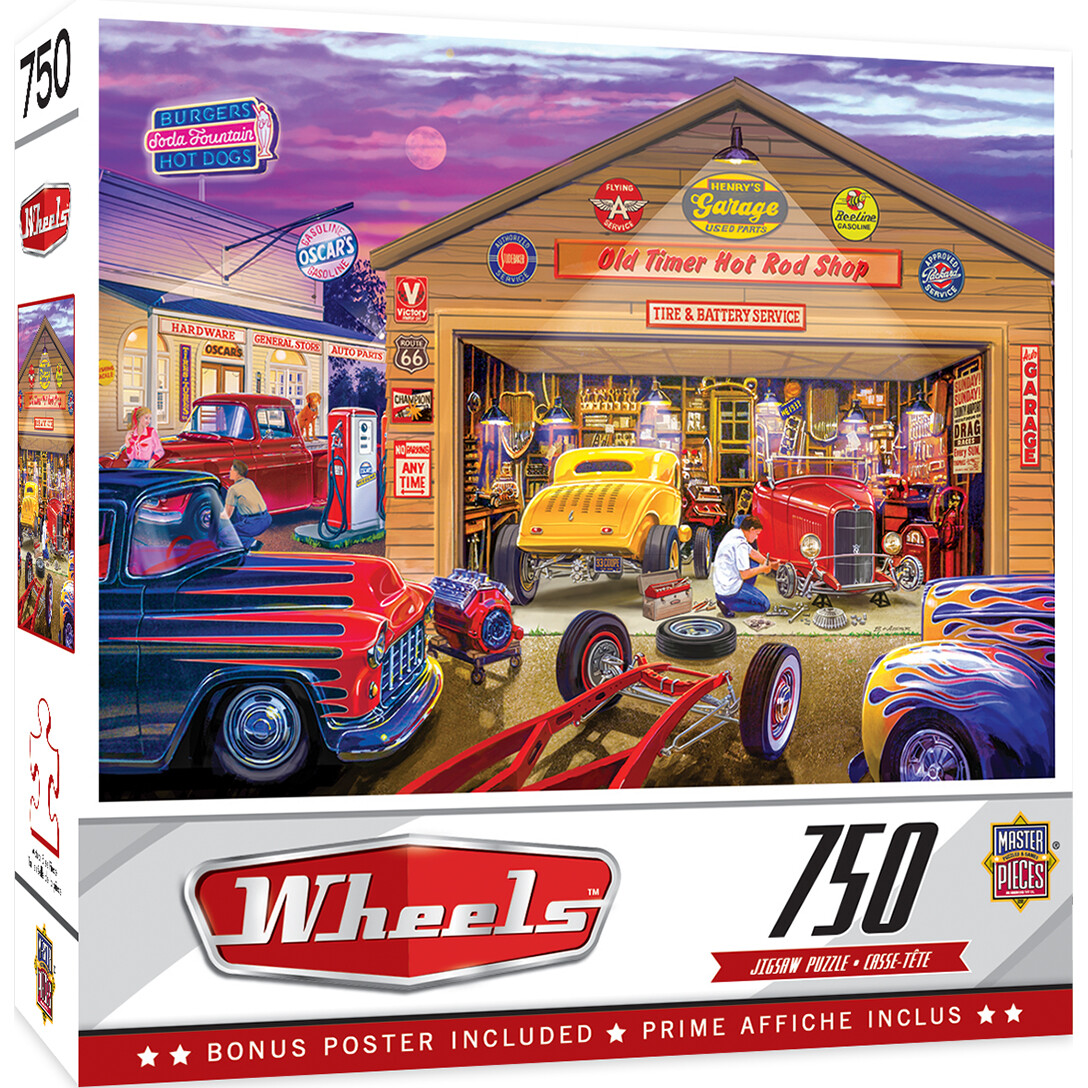 Puzzle - Old Timer\'s Hot Rods - 750 Piece Jigsaw Puzzle * Ships FREE To The USA