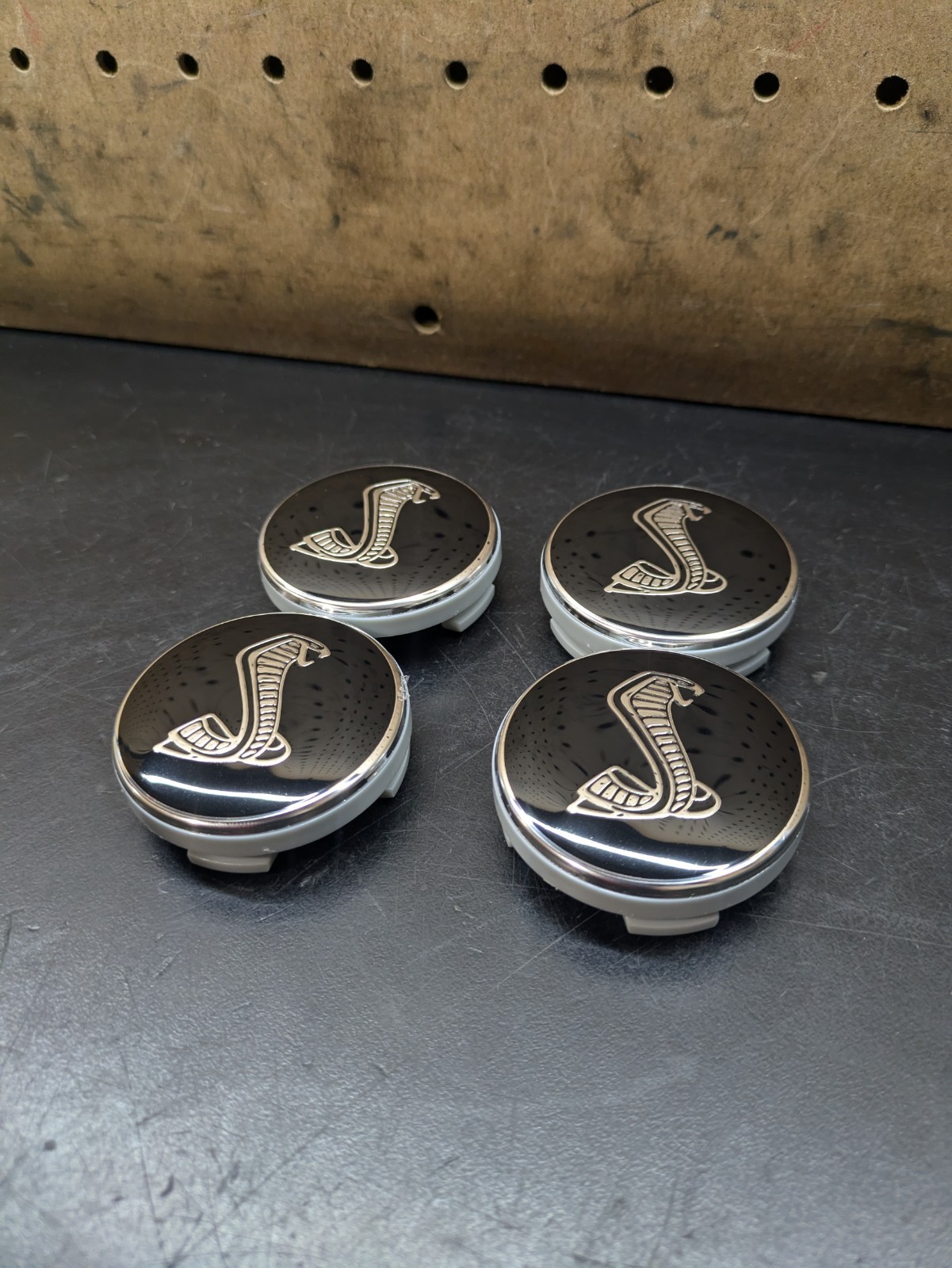 OEM BLACK 4 x 54mm Shelby Cobra Emblem Logo Alloy Wheel Rim Center Cap Hub (4)