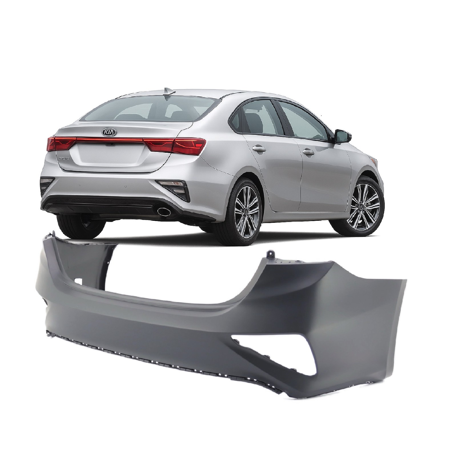 2019-2021 Kia Forte Sedan 86611M7000 EX FE GT L LX LXS Rear Bumper Cover