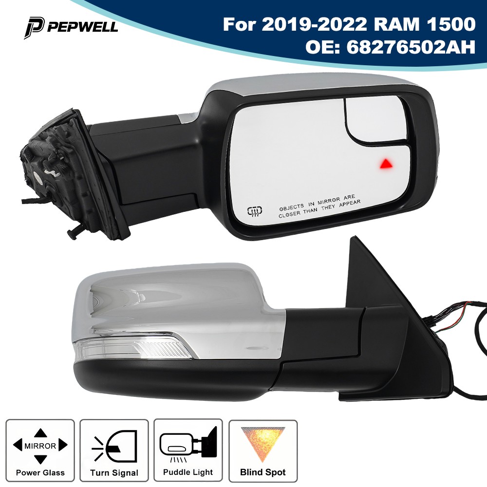 Mirror Passenger Right Heated Power Folding Blind Spot for Ram 1500 2019-2022 RH