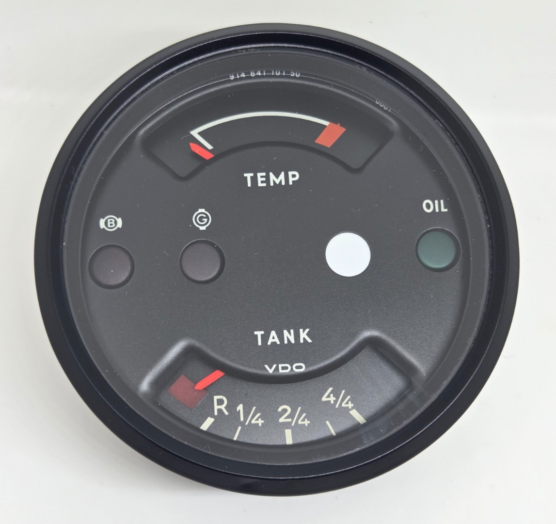 Porsche 1974-1976 914 2.0 VDO Oil Temperature / Fuel Level Gauge  914.641.101.50