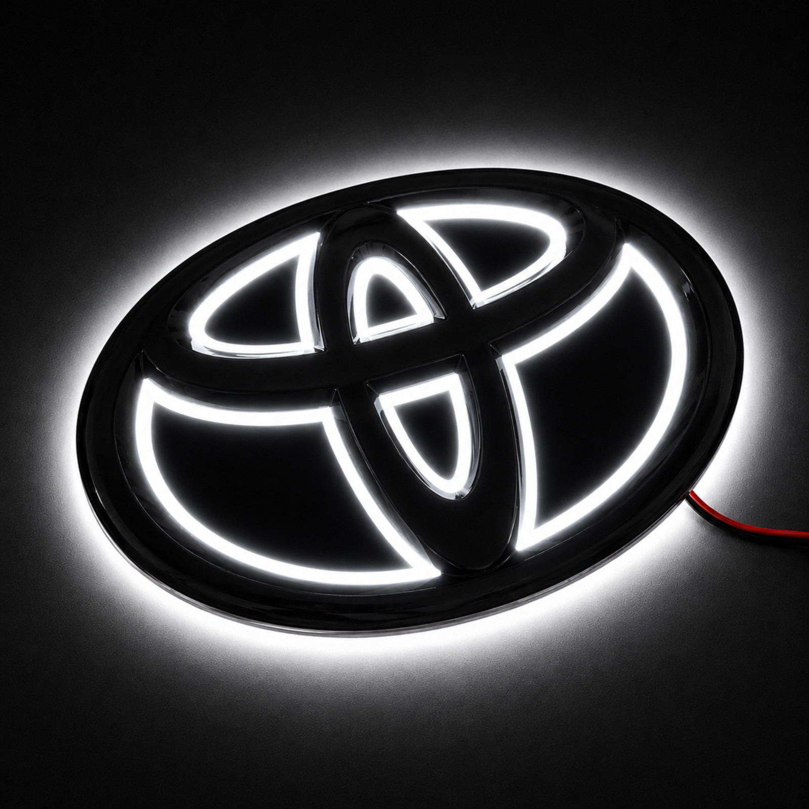 TOYOTA LED 5D Emblem Logo WHITE 6.3in × 4.3in (160mm × 110mm) PRIUS Camry