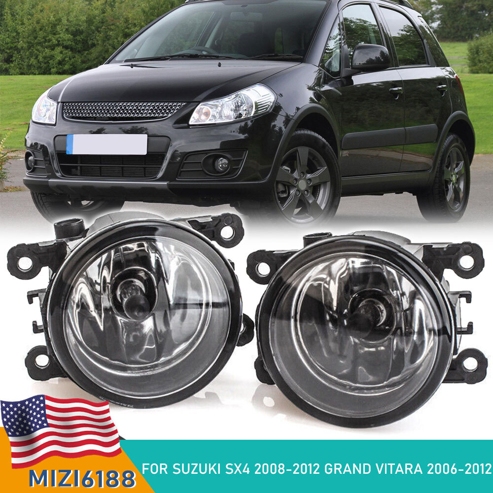 Pair Clear Bumper Fog Light Lamp For Suzuki SX4 2008-2012 Grand Vitara 2006-2012