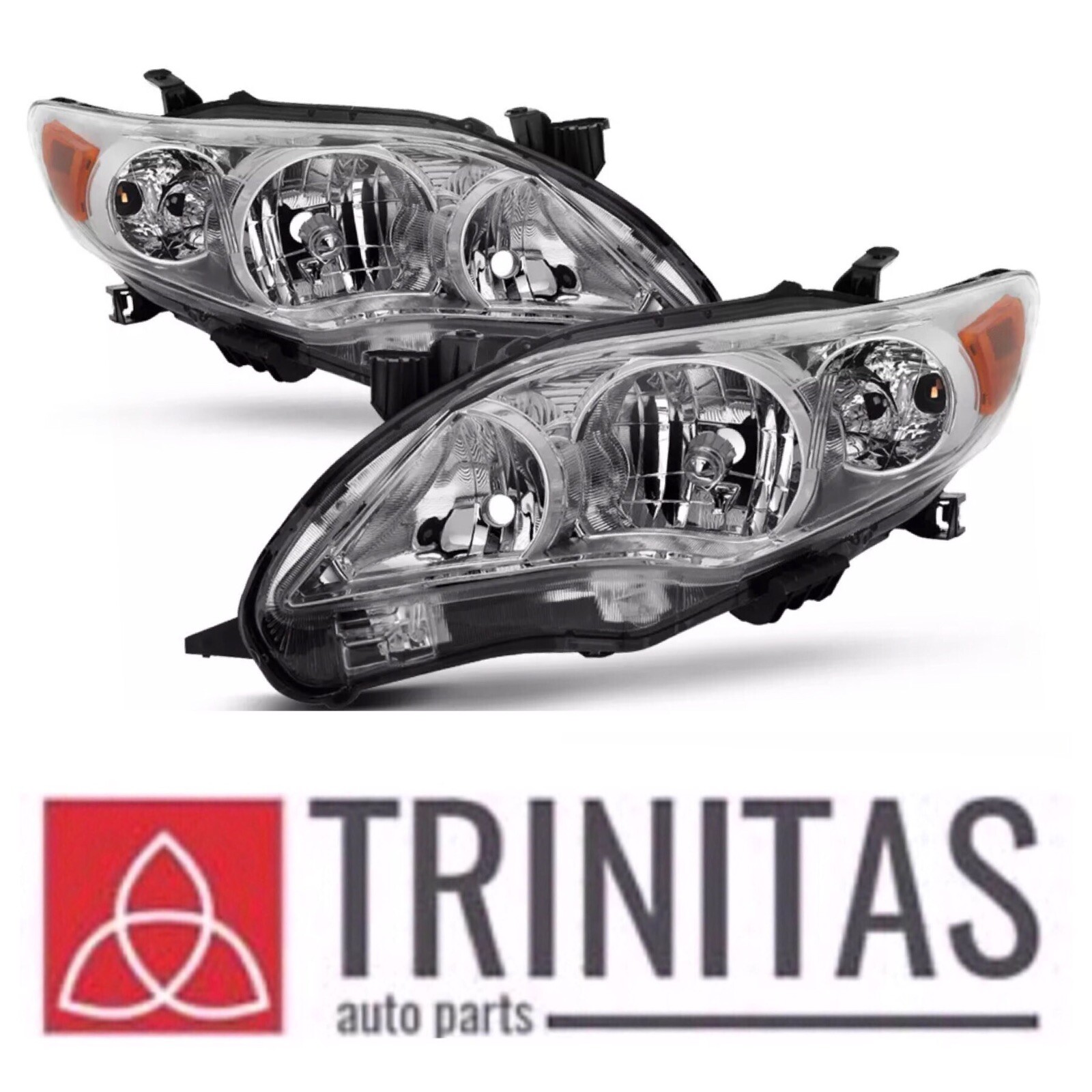 For SET Corolla 2011 2012 2013 chrome Headlights Headlamps 11 12 13