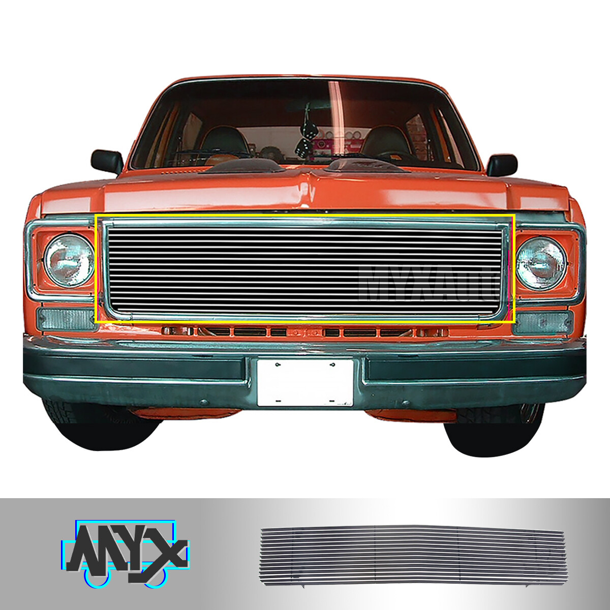 Grill Fits 1973-80 Chevy C/K Pickup/Suburban/Blazer Billet Grille Chrome Insert