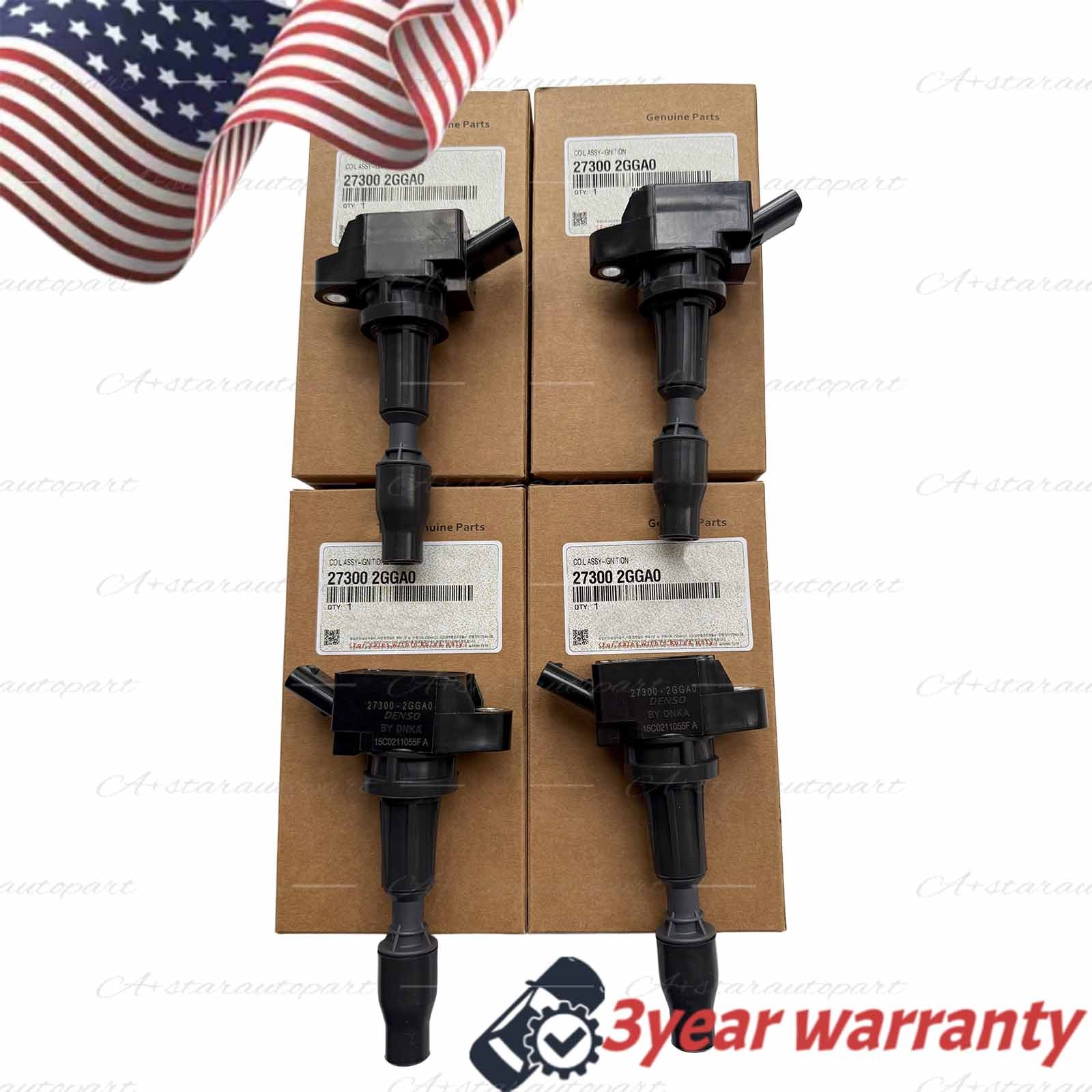 4Pcs Genui Engine Ignition Coil  For Genesis Hyundai Kia 2.0L 2.4L 273002GGA0