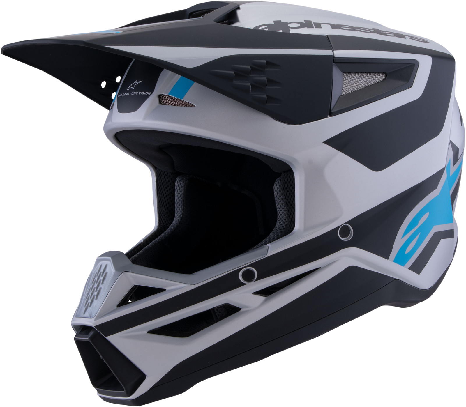 ALPINESTARS - Sm3 Heat Helmet Silver/Blue/Black Matt Lg | 8301026-1949-L ALPINESTARS - Sm3 Heat Helmet Silver/Blue/Black Matt Lg | 8301026-1949-L