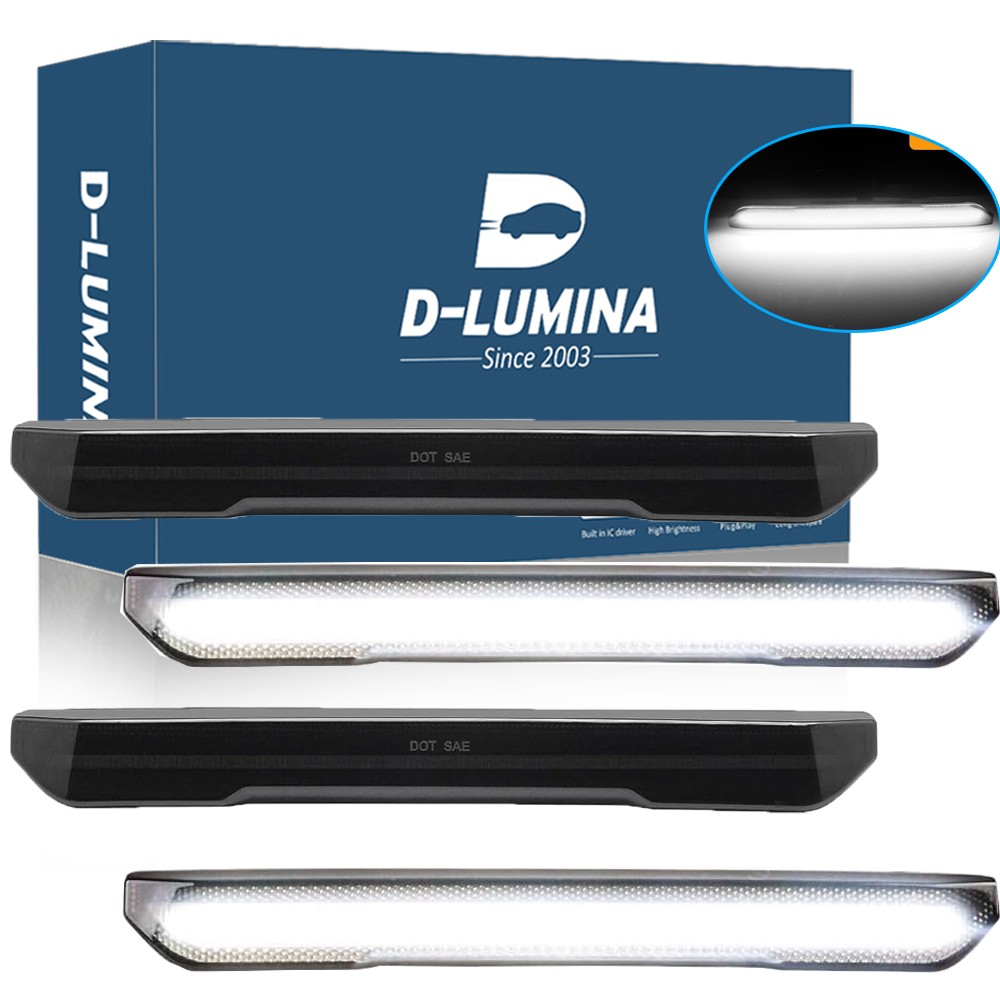 4x White LED Front Rear Side Marker Light For 2020-2024 GMC Sierra 2500HD 3500HD