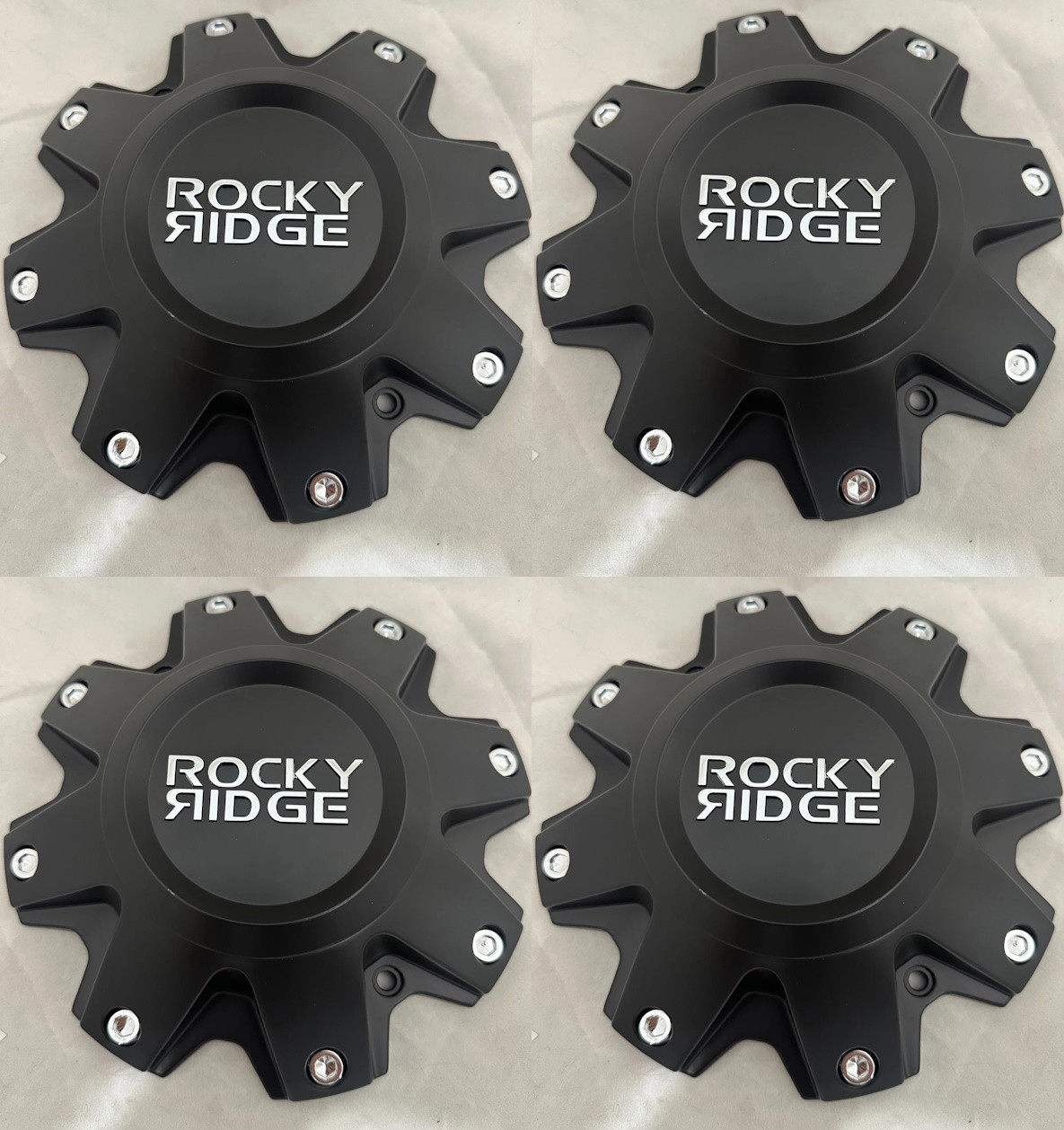 4 - Rocky Ridge Black Wheel Center Cap C8189B01CAP C10181B C8189B04CAP C10181C