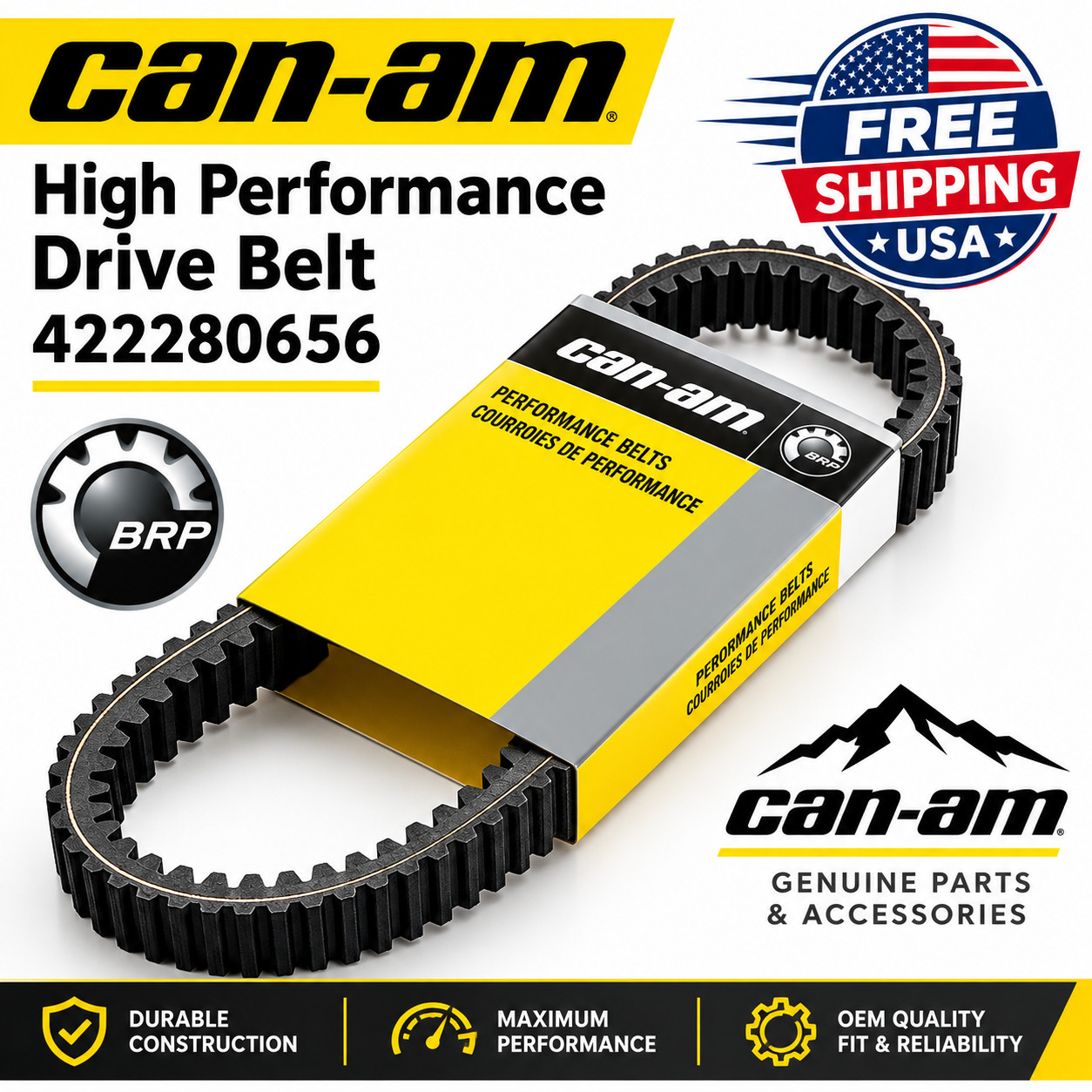 Can-Am Premium High-Performance Drive Belt for Maverick/Defender 422280656