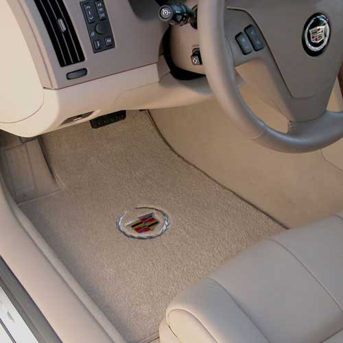 2008-2011 Cadillac DTS Tan Lloyd Ultimat Set of 2 Front Mats with Logo