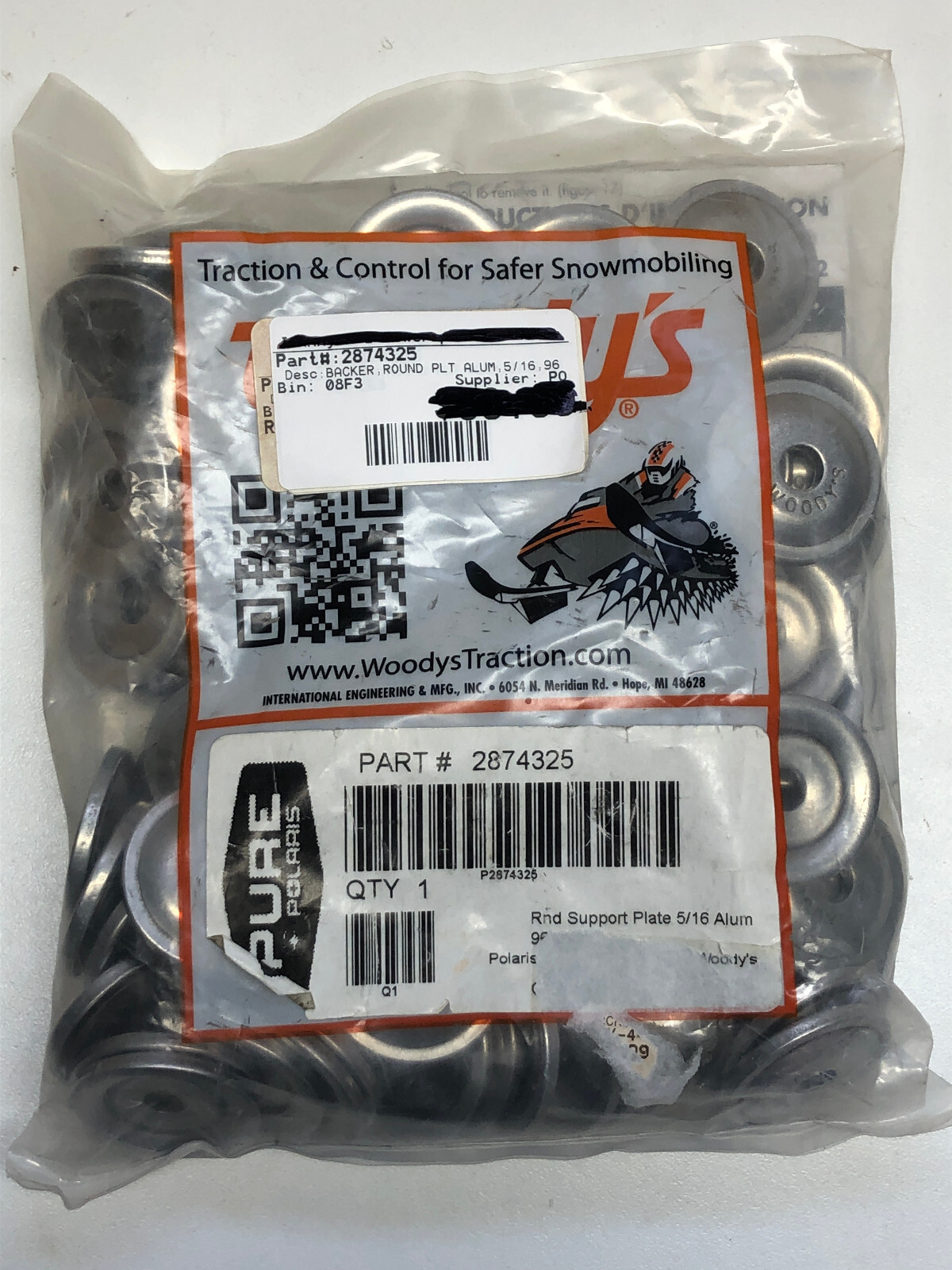 OEM NOS Genuine Polaris Original Backer Round PLT Aluminum P/N 2874325 NEW