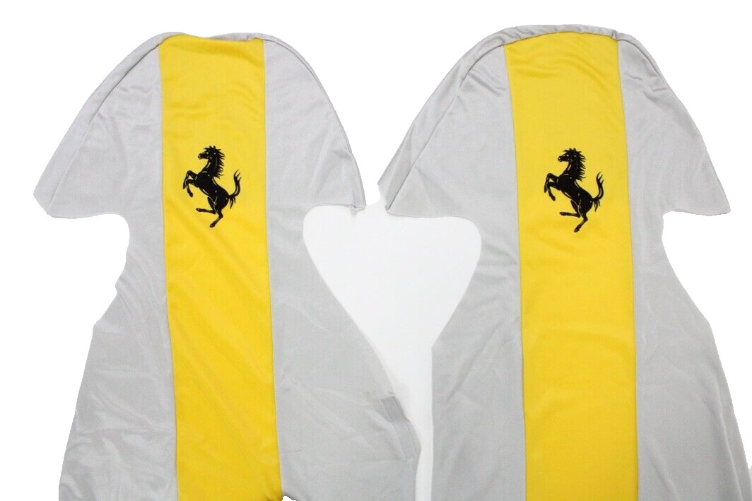 New Old Stock Ferrari F40 Factory Floor Mat L/R & Seat Covers Yellow/Gray Set