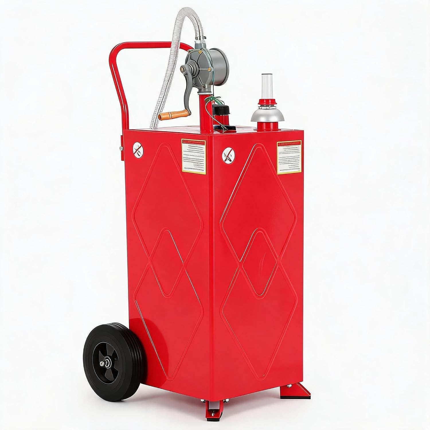 30 Gallon Fuel Caddy with Pump & Wheels Portable Gas Diesel Fuel Transfer Tank