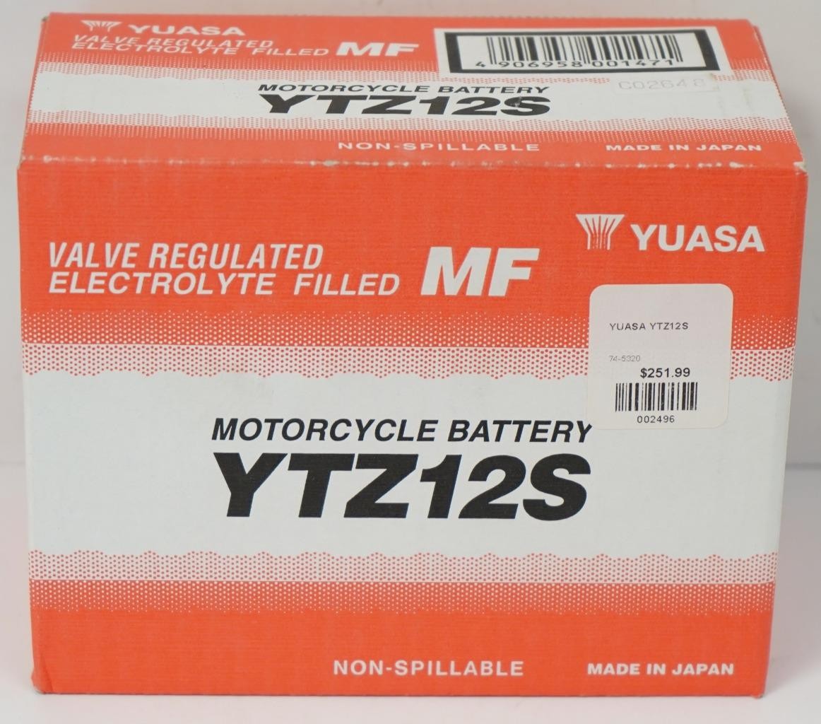 NEW - Yuasa YTZ12S Valve Regulated Electrolyte Filled MF Motorcycle Battery