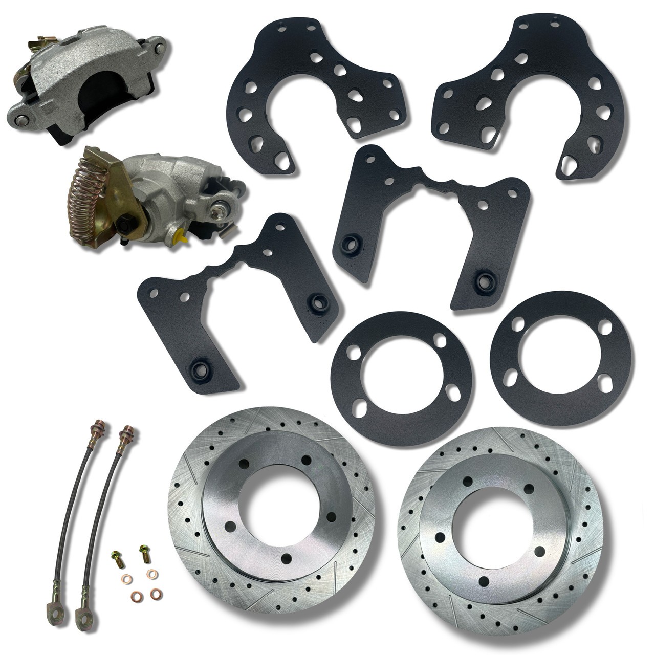 1980-1996 Ford Bronco and F 150 8.8 Rear Disc Brake Conversion Kit Zinc Calipers