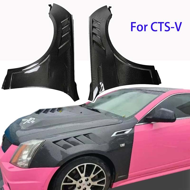 Real Carbon Fiber Side Vent Fenders Wings For Cadillac CTS-V Coupe 2011-15 Pair