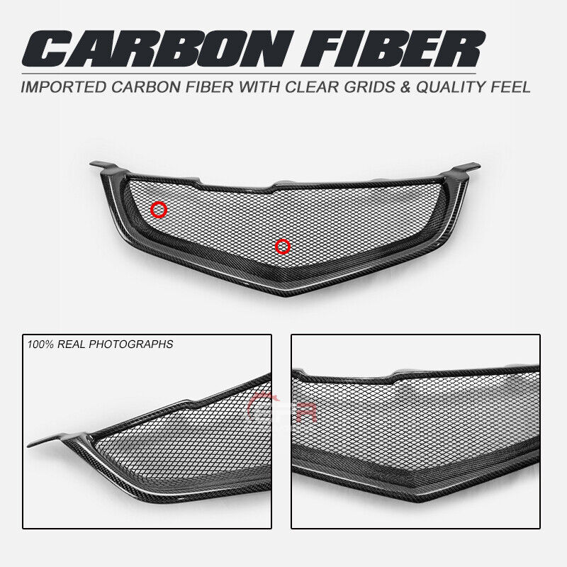 For Honda 02-08 Accord CL7  Carbon Fiber Front Bumper Grill Mesh Cover
