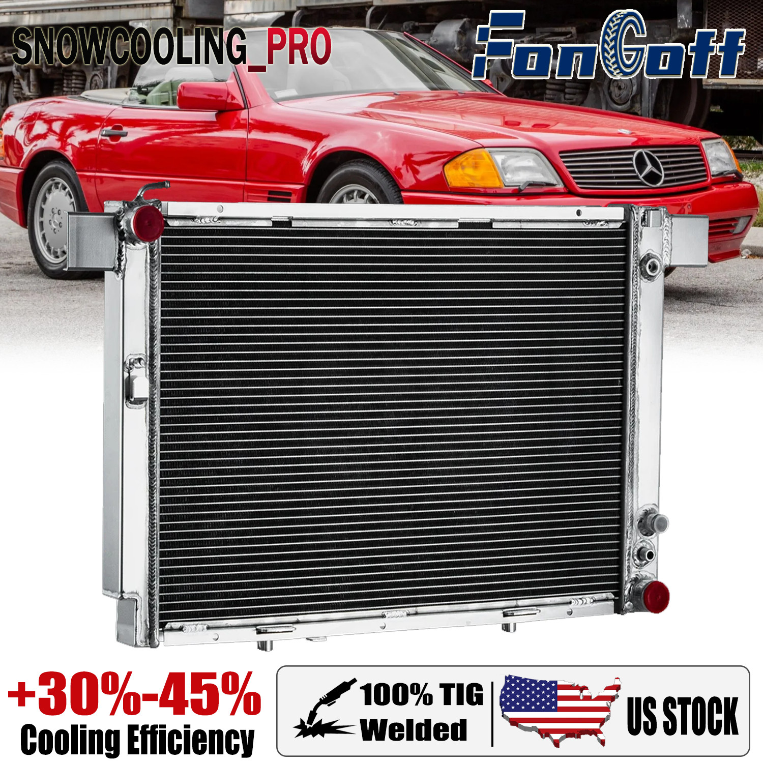 4 Core Aluminum Radiator Fit Mercedes-Benz SL500 500SL 5.0L 1990-2002 1999 2001-