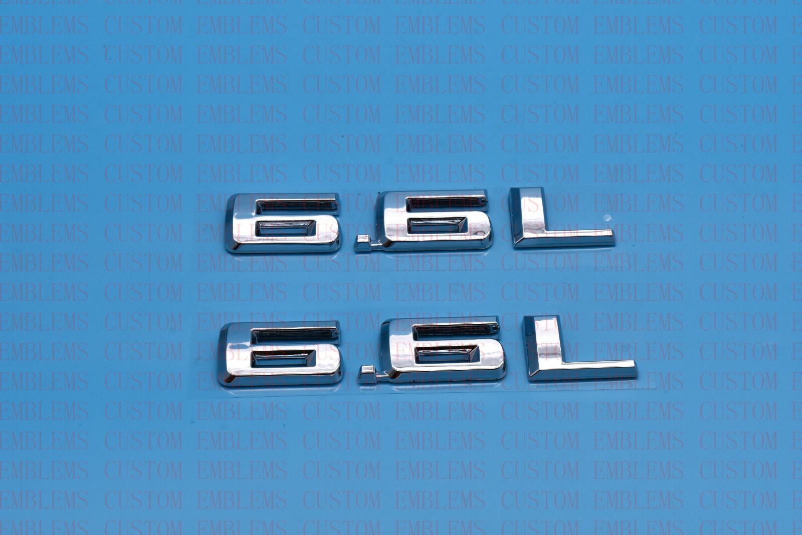 2x  6.6L L8T V8 Hood liter gas Emblem Engine Badge Chevrolet Silverado Chrome