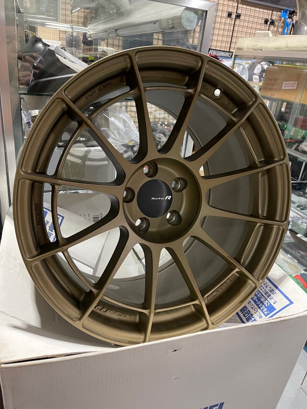 2x Enkei Nt03RR wheels 18x10.5 +15 offset 5x114.3 titanium gold bronze JDM EVO