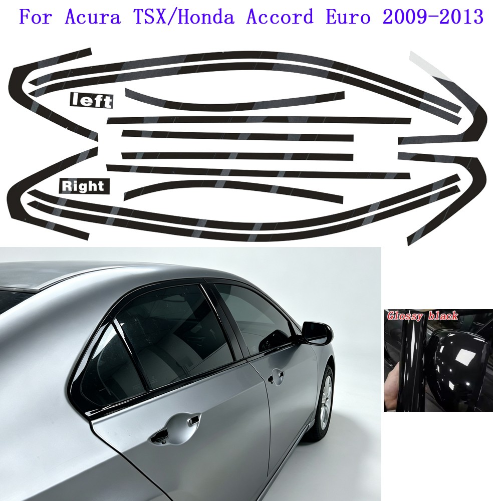 Chrome Delete Blackout Overlay For Acura TSX 2009-2014 Window Trim