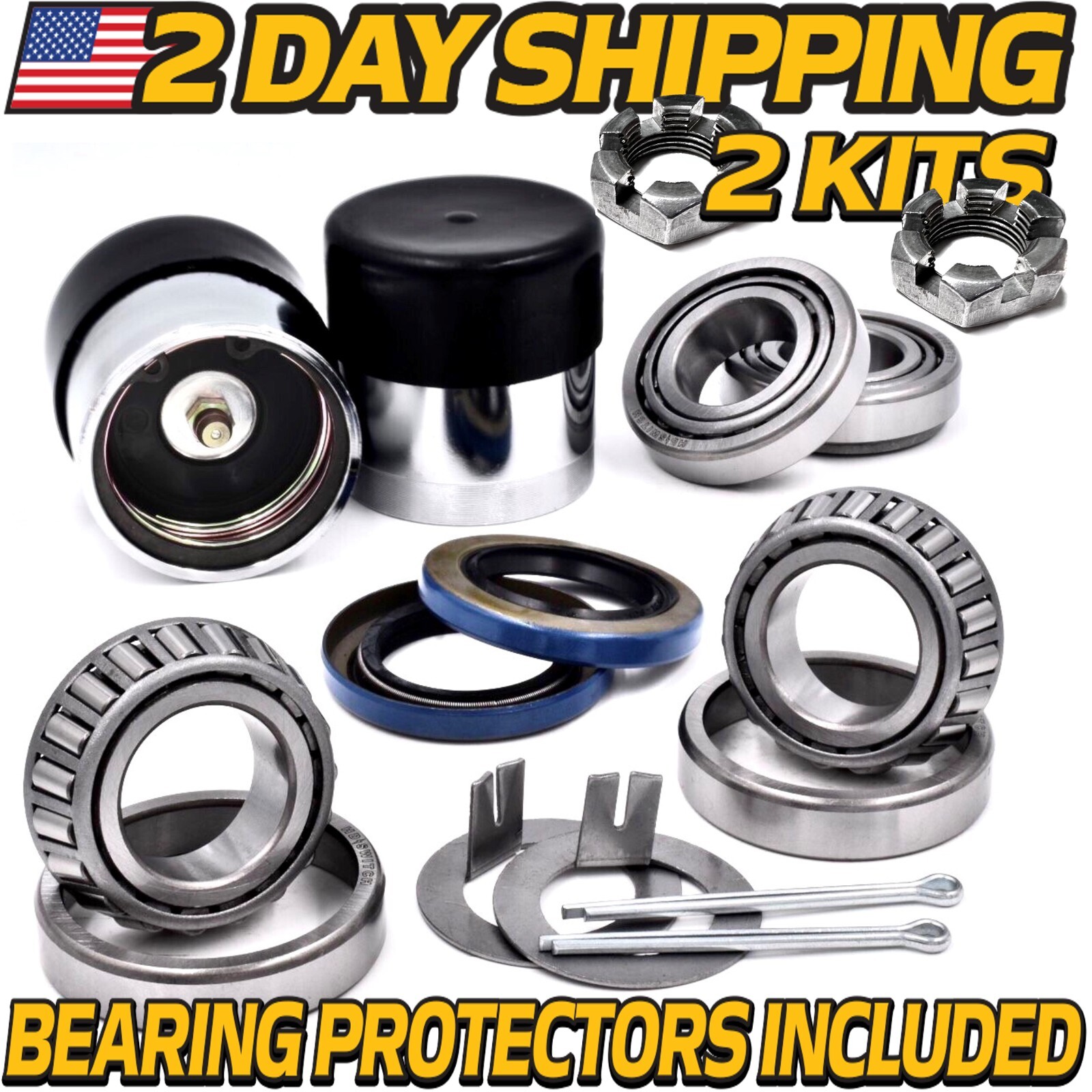 (2 Kits) Trailer Bearing Rebuild Kit: 1\