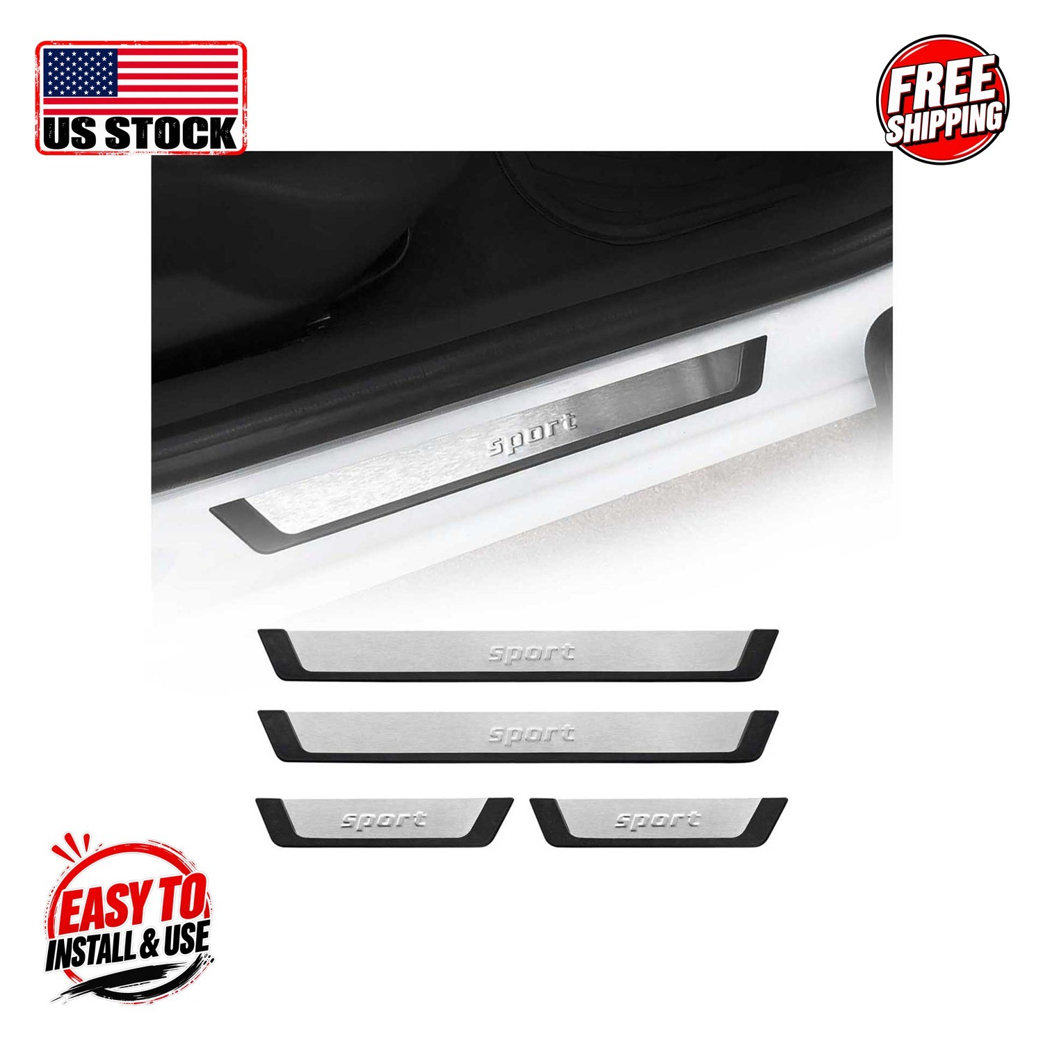 HONDA ODYSSEY Door Sill Cover Flexill Sport S.Steel Brushed Silver 4 Pcs