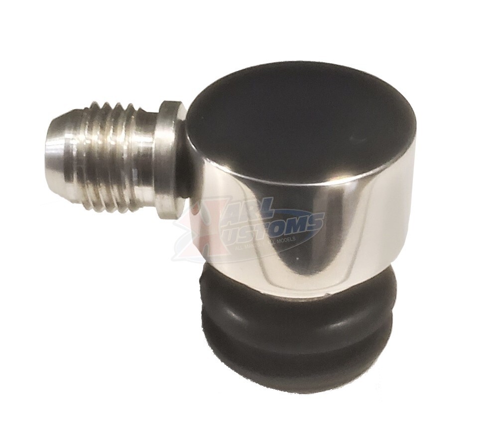 Universal Billet Brushed Aluminum Brake Booster Vacuum Check Valve w/ 6AN Outlet